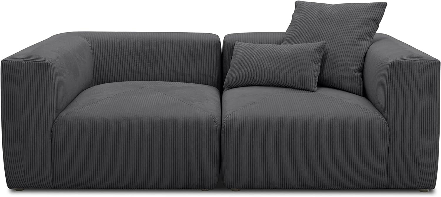 DOMO. collection Malia Modulsofa, 2 Sitzer bestehend aus Zwei Polsterecken, 2 Couch, Sofa, Modul, anthrazit, 216 x 108 cm Bild 1