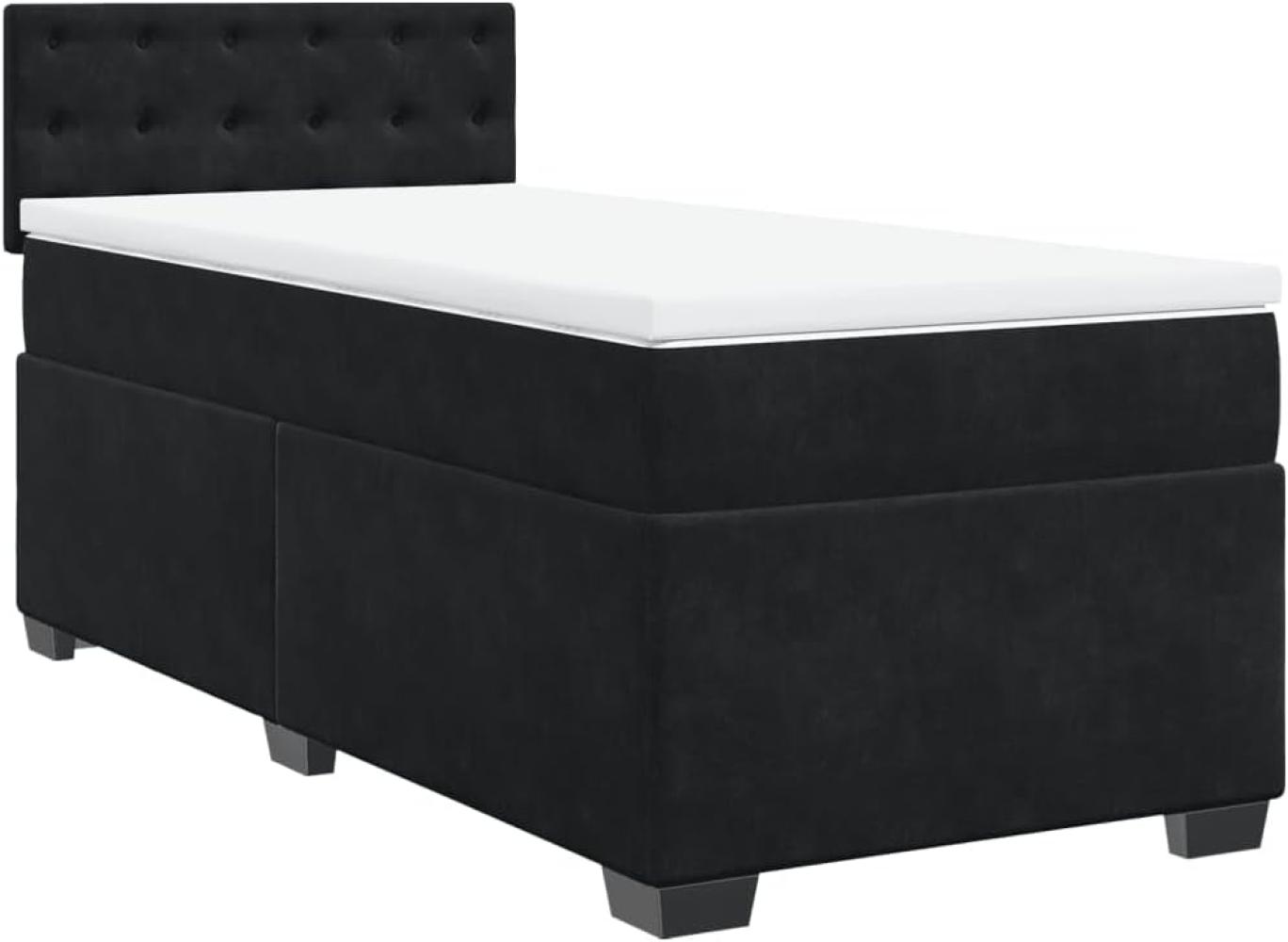 Boxspringbett mit Matratze Schwarz 90x190 cm Samt 3286188 Bild 1