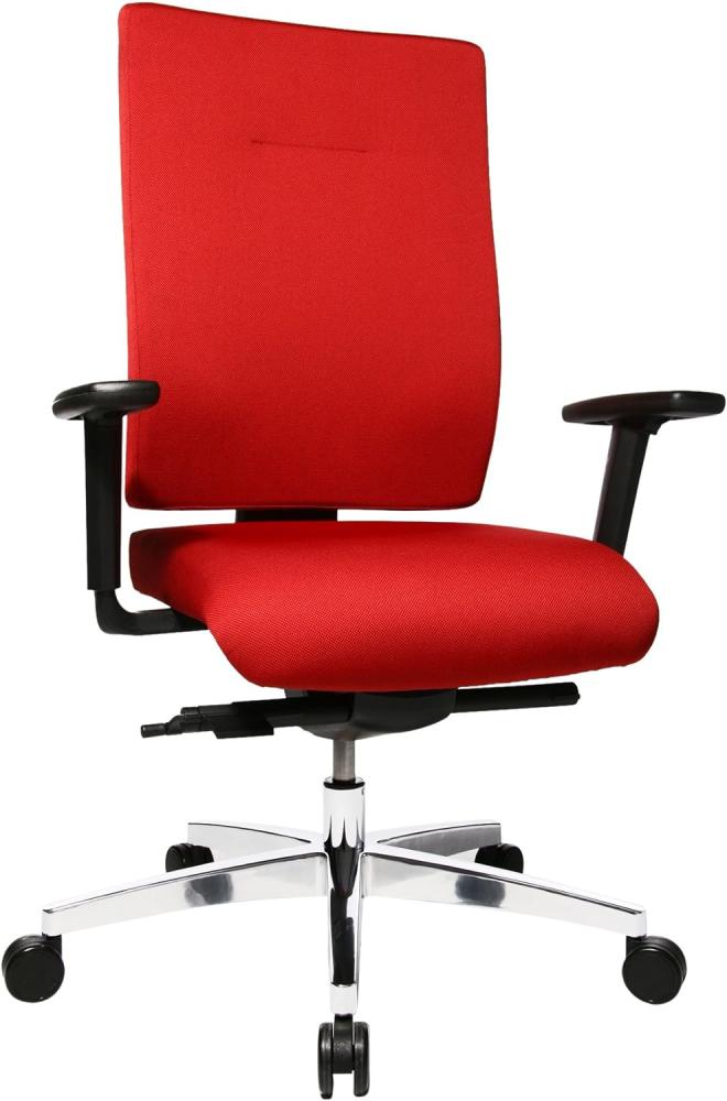 Topstar Sitness 70 komfort Bürostuhl, Schreibtischstuhl, Sitzneige- und Sitztiefenverstellung (inkl. höhenverstellbare Armlehnen) Stoffbezug rot Bild 1