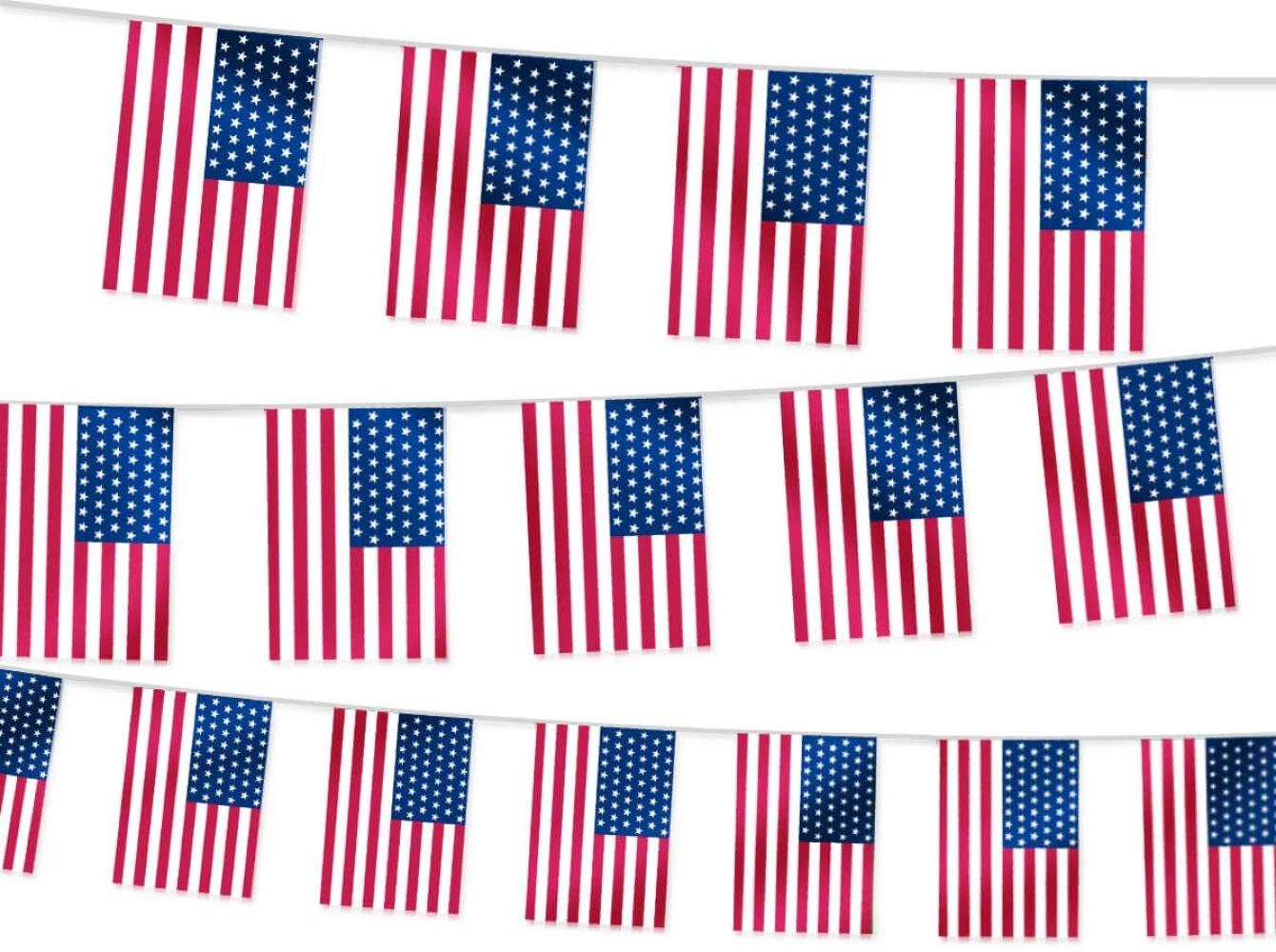 Wimpelkette WM EM Länderfahnen Girlande Fahnenkette Fanartikel Wimpel USA Bild 1