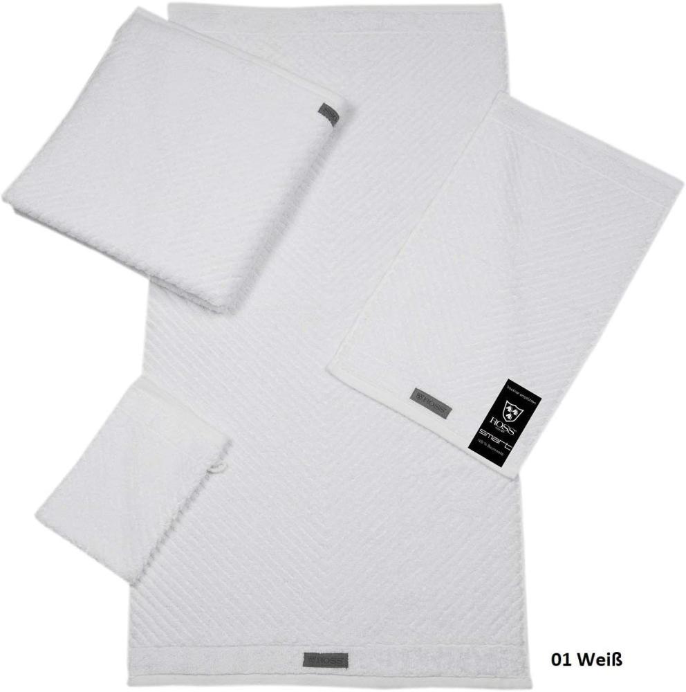 Ross Uni-Rippe Handtücher Smart | Waschhandschuh 16x22 cm | weiß Bild 1