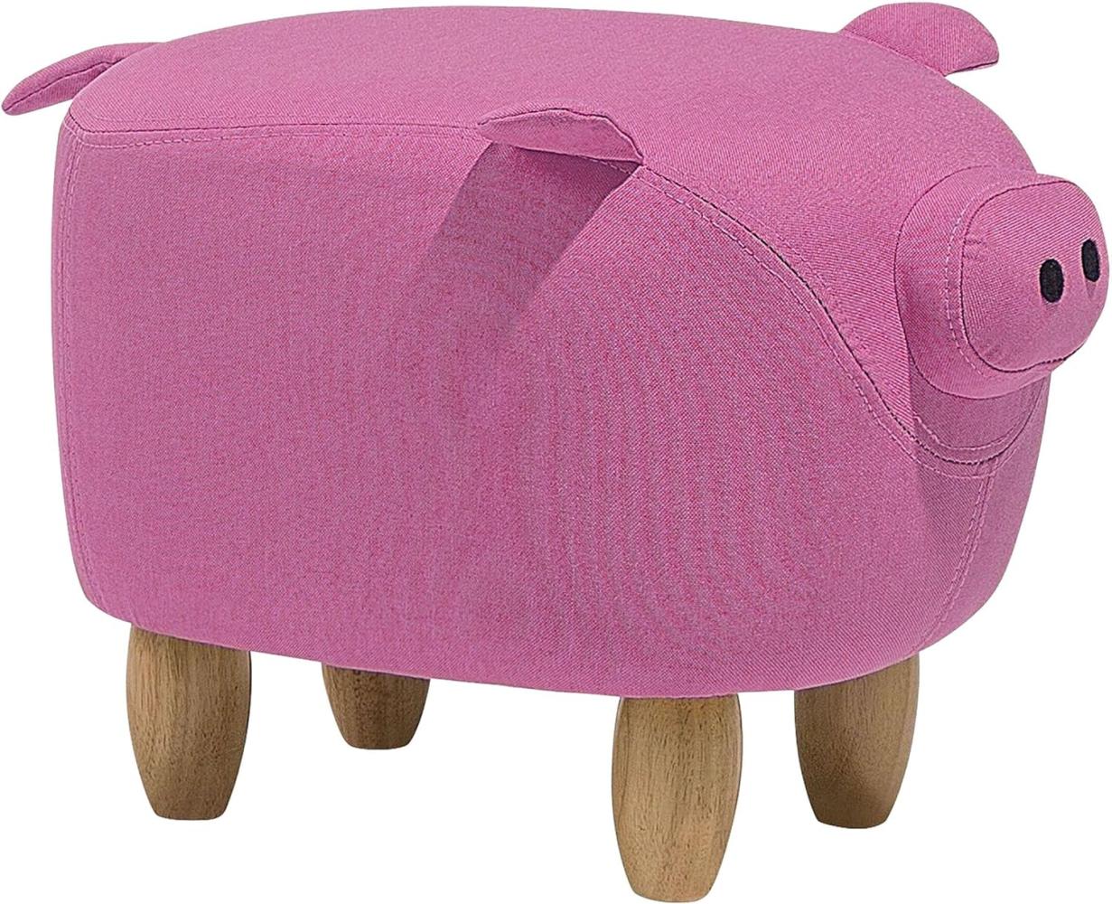 Beliani PIGGY pink pet pouffe Bild 1