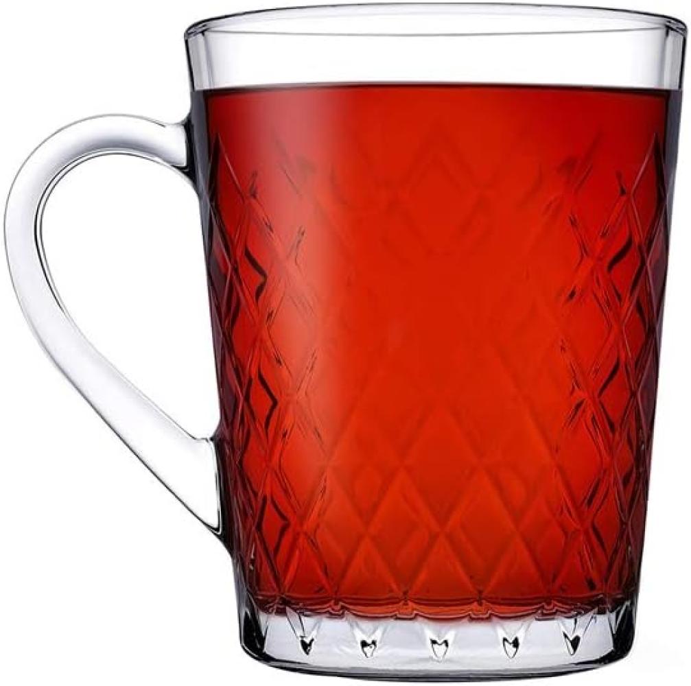2er Set Pasabahce Ruby Becher mit Henkel Teegläser Wassergläser aus Glas transparent Bild 1