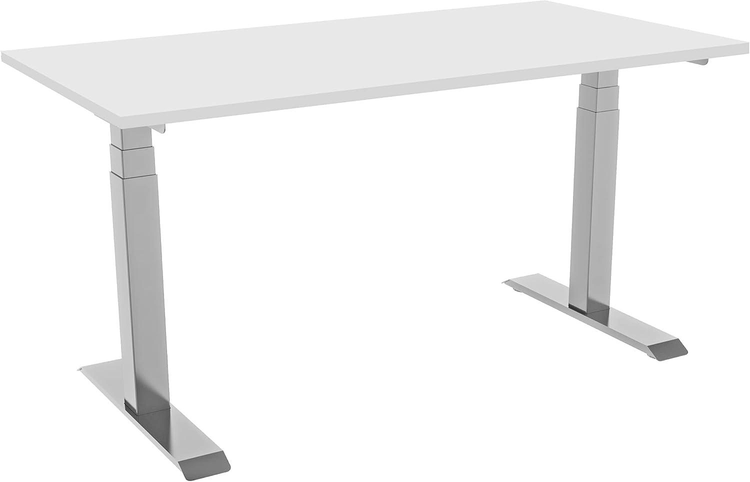 celexon elektrisch höhenverstellbarer Schreibtisch Professional eAdjust-58123 - weiß, inkl. Tischplatte 125 x 75 cm Bild 1