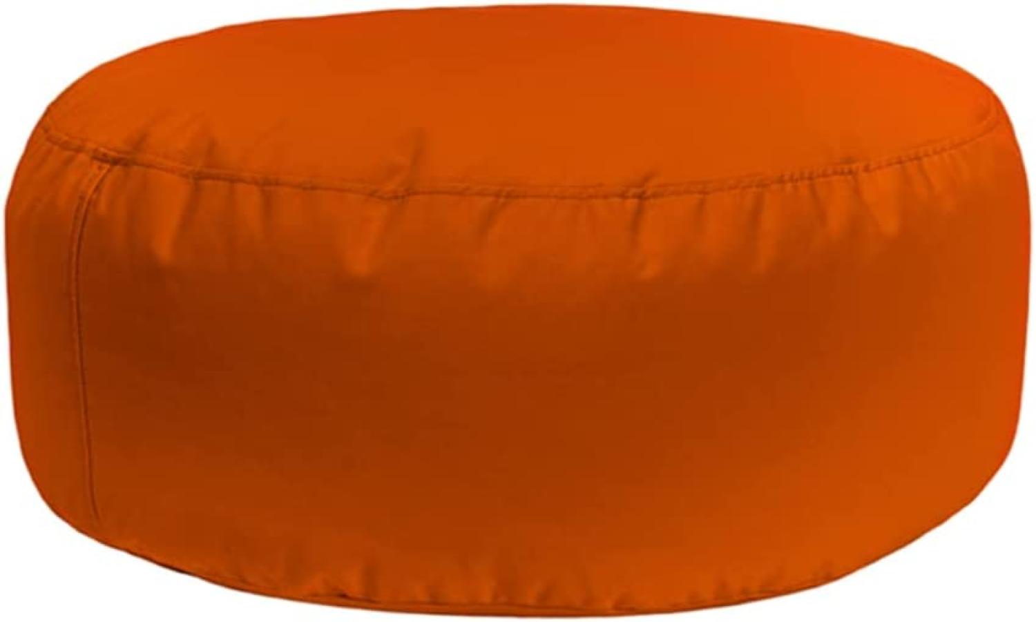 Bruni Pouf Sitzhocker M in Orange – runder Sitzpouf, Indoor und Outdoor als Fußhocker, Yoga-Sitzkissen, Meditationskissen geeignet Bild 1