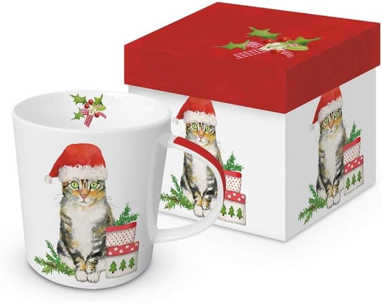 Kaffeebecher Weihnachts-Katze Bild 1