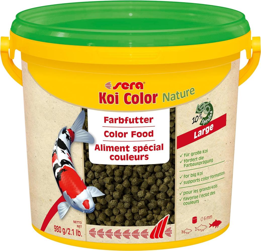 sera (07025) Koi Color Nature Large 3,8 Ltr. EIN natürliches Farbfutter mit 10% Spirulina für farbenprächtige Koi ab 25 cm, Koi Futter ohne Farb- & Konservierungsstoffe Bild 1