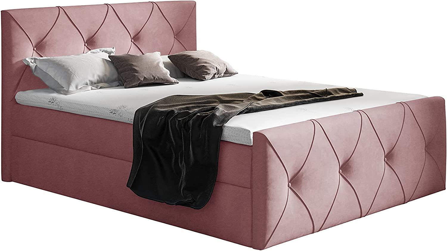 Stylefy 'Arian Lux' Boxspringbett, Velours  Lila 180 x 200 cm Bild 1