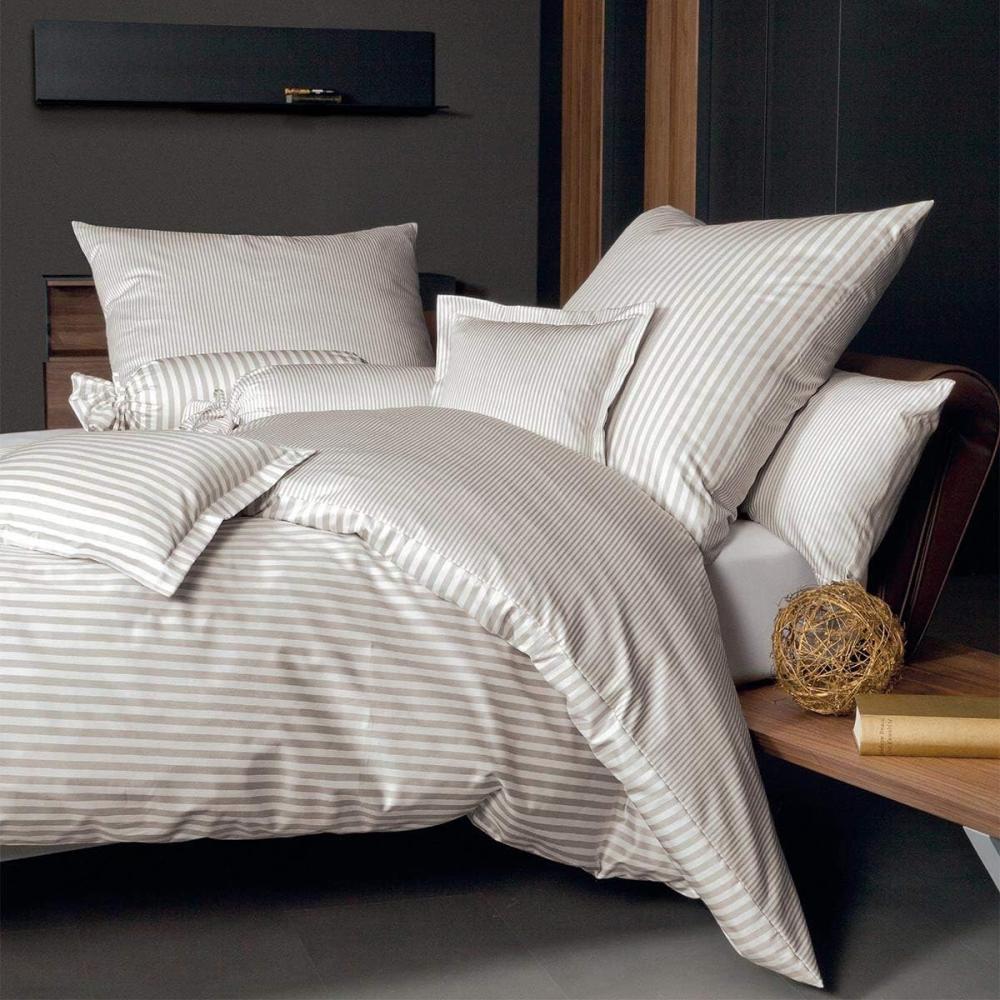 Janine Streifen-Bettwäsche modern classic naturell | Bettbezug einzeln 240x220 cm Bild 1
