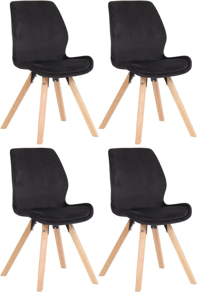4er Set Stuhl Luna Samt (Farbe: schwarz) Bild 1