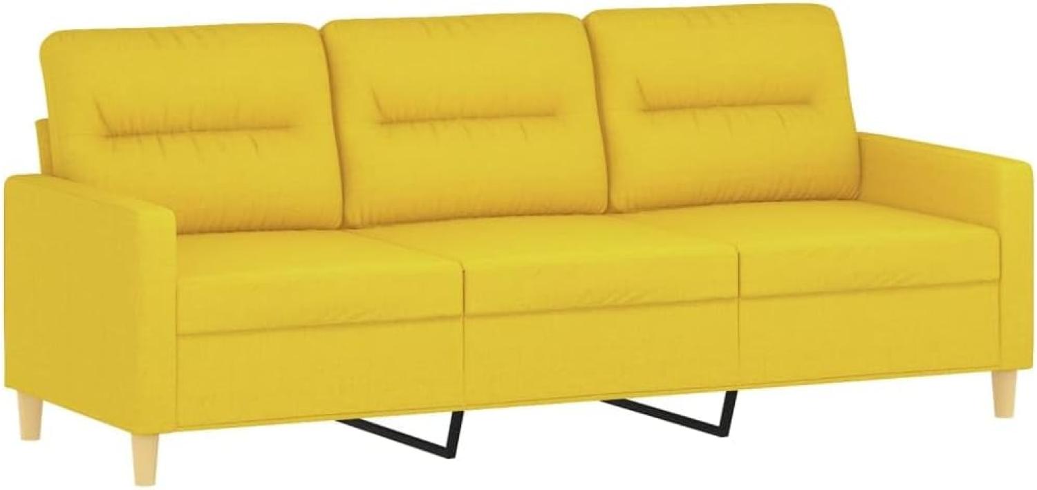 vidaXL 3-Sitzer-Sofa Hellgelb 180 cm Stoff Bild 1
