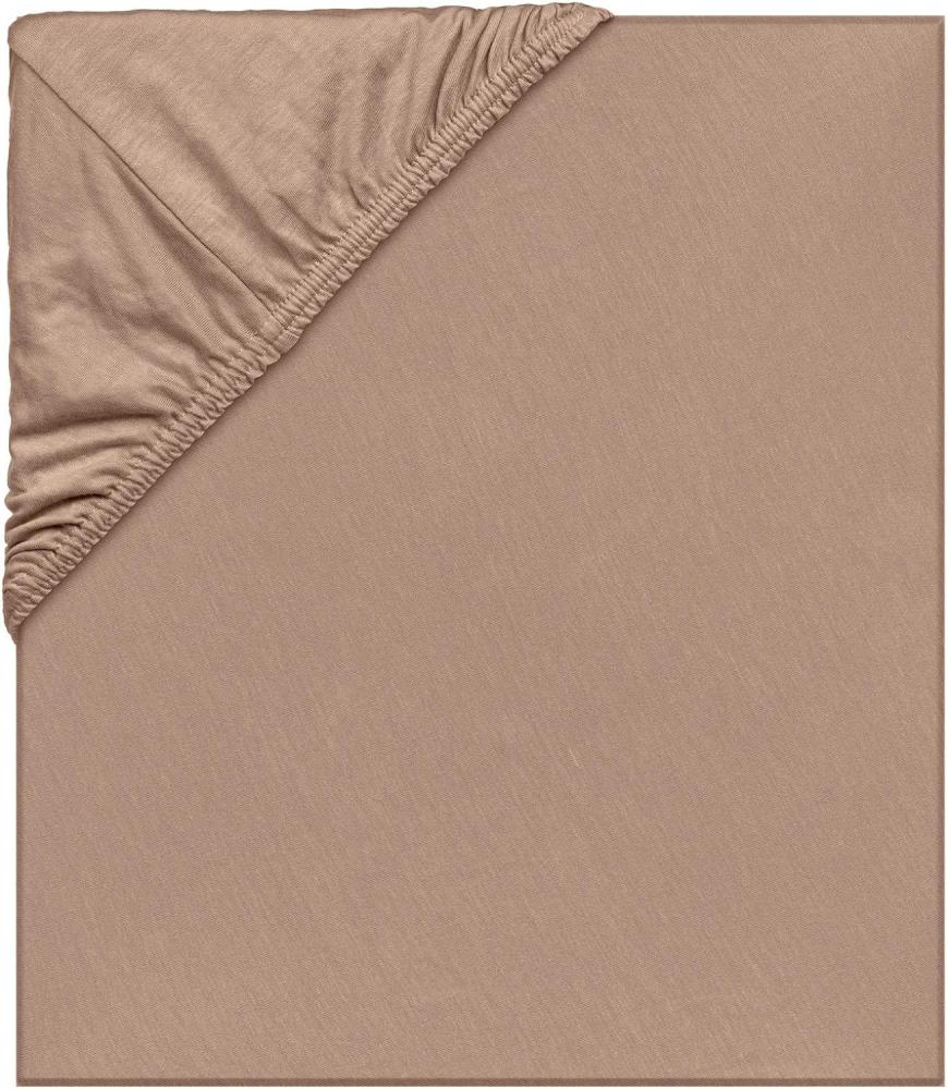 LÄSSIG Kinder Spannbettlaken für Kinderbett aus Single Jersey mit Tencel™ Lyocell mit Gummizug/Fitted Sheet Brown Bild 1