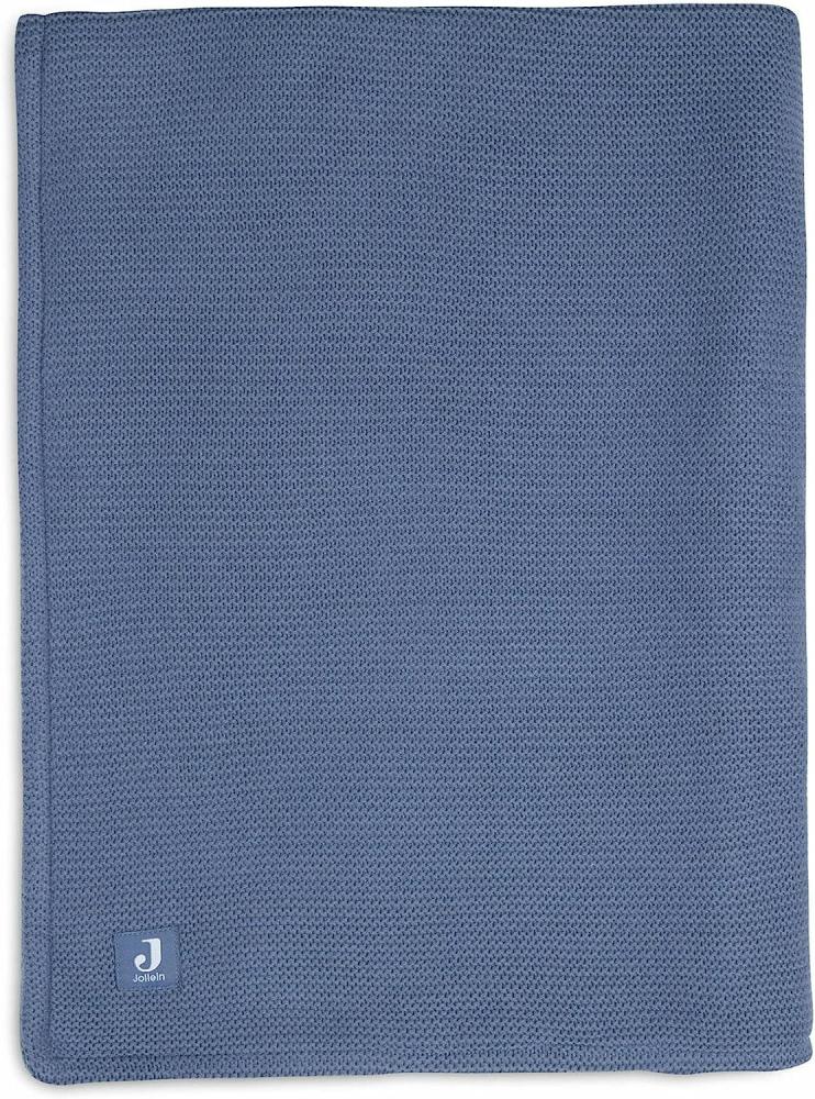 Jollein Basic Knit Bettdecke 75 x 100 cm Jeans Blue Blau Bild 1