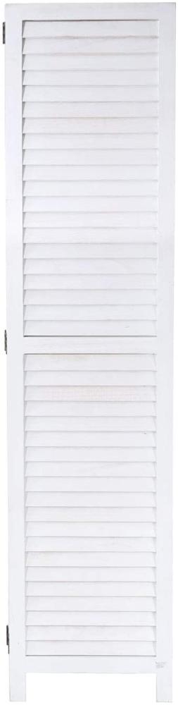 Paravent HWC-C30, Raumteiler Trennwand Sichtschutz, Shabby-Look Vintage, 170x205cm ~ weiß Bild 1