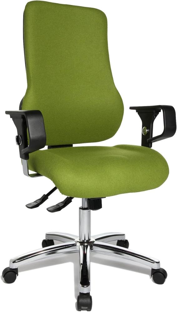 Topstar Sitness 55, Fitness-Drehstuhl, Bürostuhl, Schreibtischstuhl, inkl. höhenverstellbare Armlehnen, Bezugsstoff, grün Bild 1