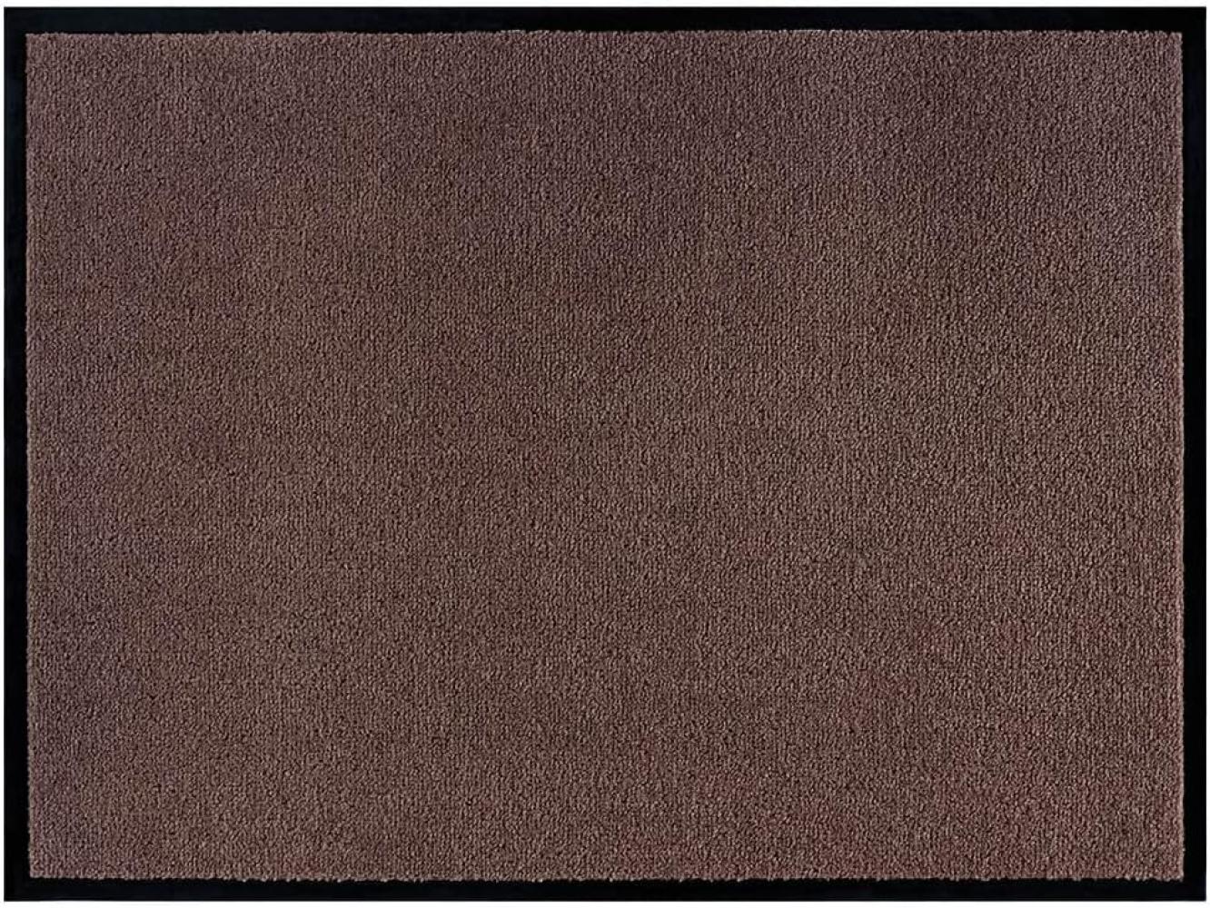 Teppich Boss waschbare In- & Outdoor Fußmatte Uni einfarbig - braun - 90x150x0,7cm Bild 1
