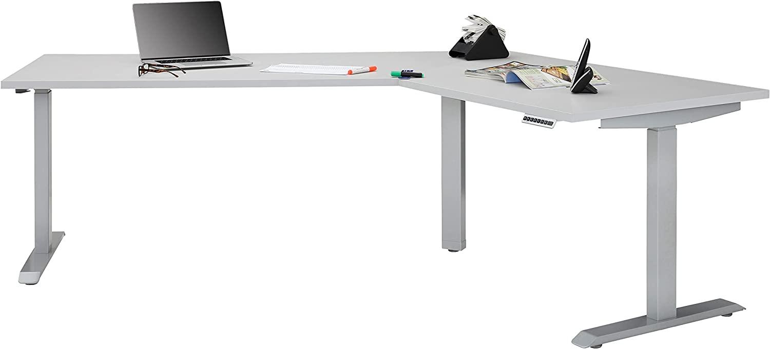 Schreibtisch >EDJUST< (BxHxT: 248x120x158 cm) in Metall platingrau - platingrau Bild 1