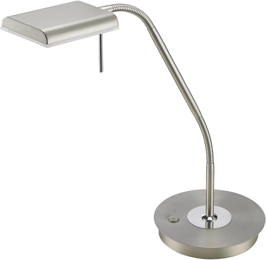 LED Schreibtischleuchte BERGAMO Silber flexibel Sensordimmer - Höhe 50cm Bild 1