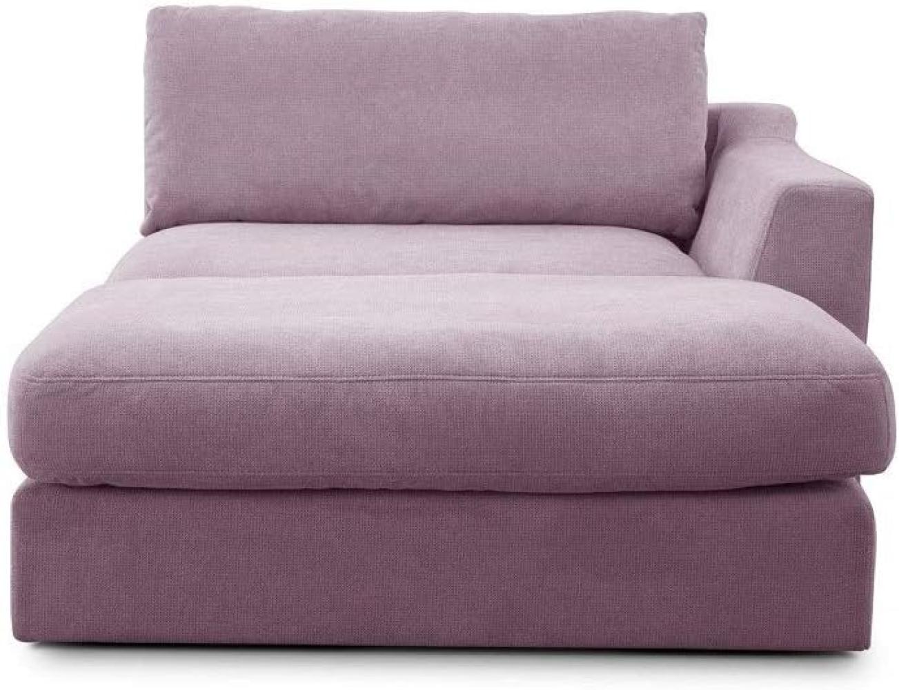 CAVADORE Sofa-Modul "Fiona" Longchair mit Armteil rechts / XXL-Recamiere passend zur Couchgarnitur Fiona / 139 x 90 x 199 /Webstoff flieder-lila Bild 1