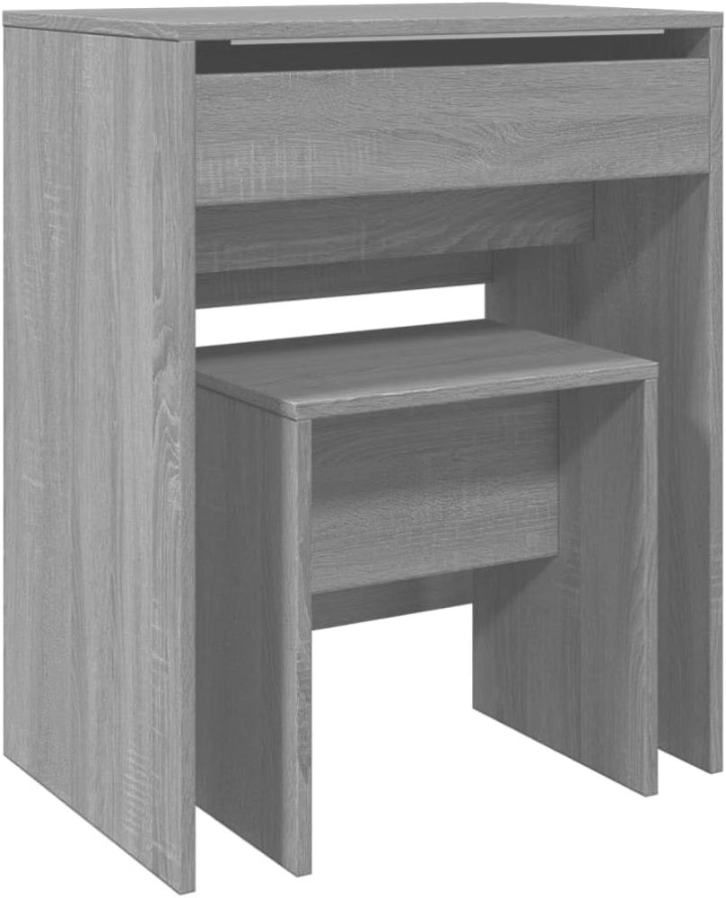 Schminktisch mit Hocker Grau Sonoma 60x40x113,5 cm 848218 Bild 1