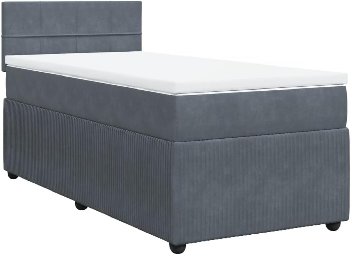 Boxspringbett mit Matratze Dunkelgrau 100x200 cm Samt 3289963 Bild 1