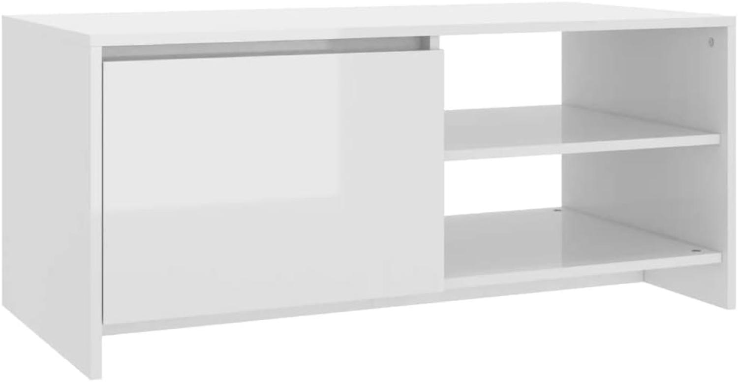 Couchtisch Hochglanz-Weiß 102x50x45 cm Holzwerkstoff [809833] Bild 1