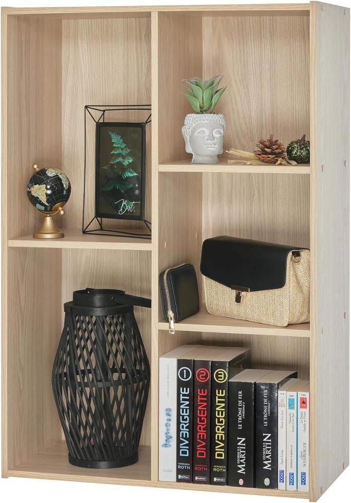 Movian Basic Wood Shelf CX-23C Bücherregal/Holzregal mit 5 Fächern, Engineered, Eiche hell Bild 1