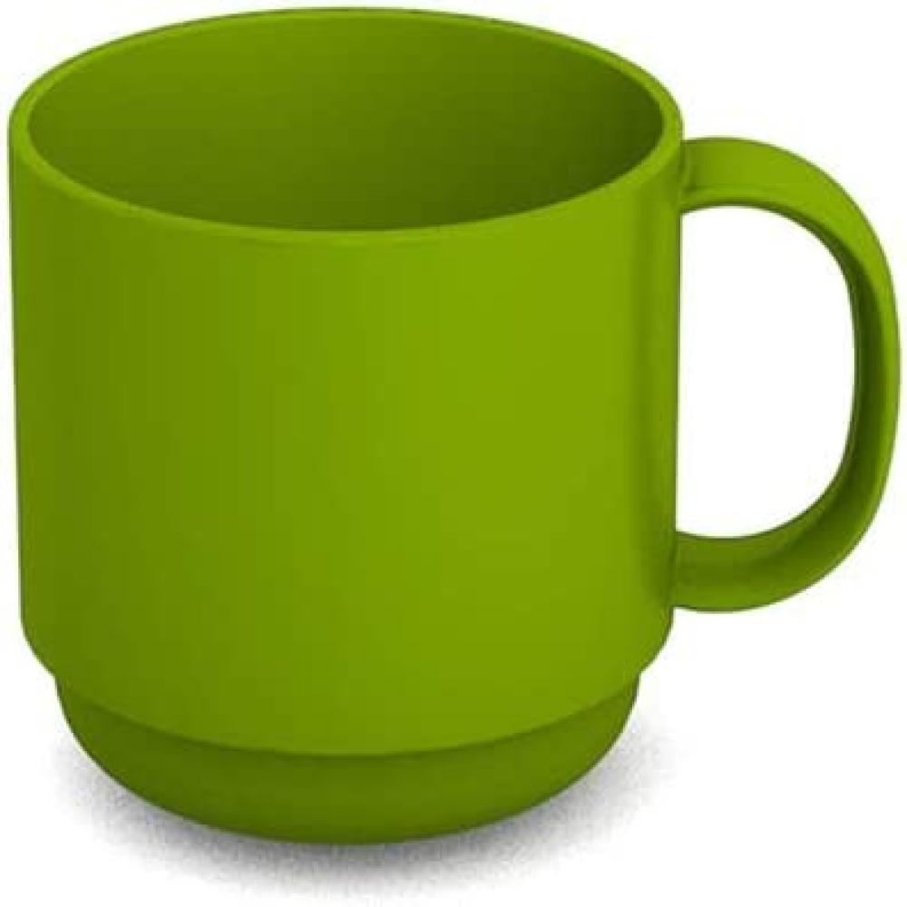 Ornamin Becher 220 ml grün (Modell 508) - Mehrweg-Becher Kunststoff, Kaffeebecher, Henkelbecher Bild 1