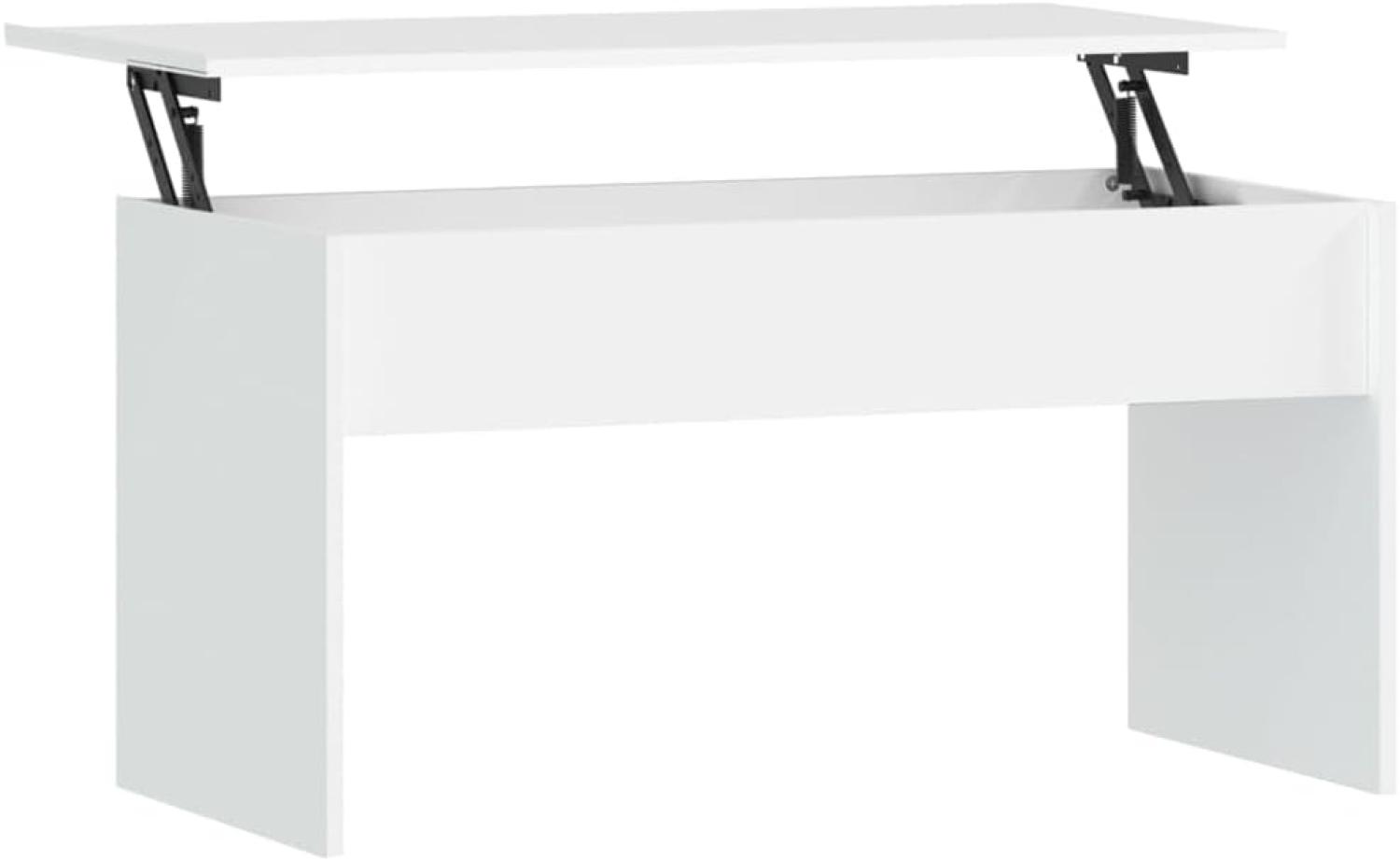 Couchtisch Weiß 102x50,5x52,5 cm Holzwerkstoff Bild 1