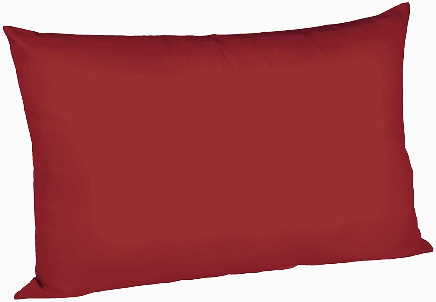Fleuresse Uni Interlock Jersey Bettwäsche Colours | Kissenbezug einzeln 40x60 cm | bordeaux Bild 1