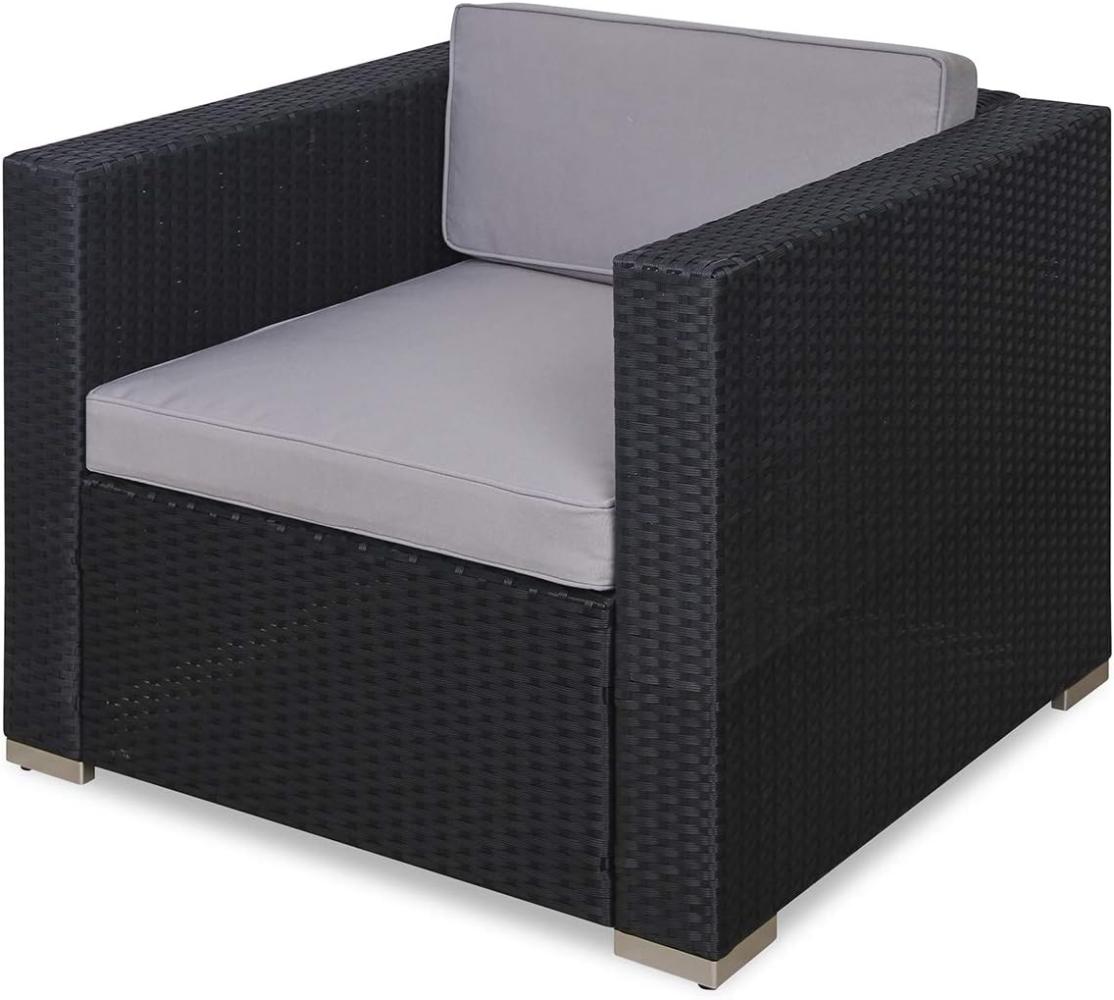 SVITA Rattan Sessel Ergänzung Zubehör Polyrattan Couch California Lugano schwarz Bild 1