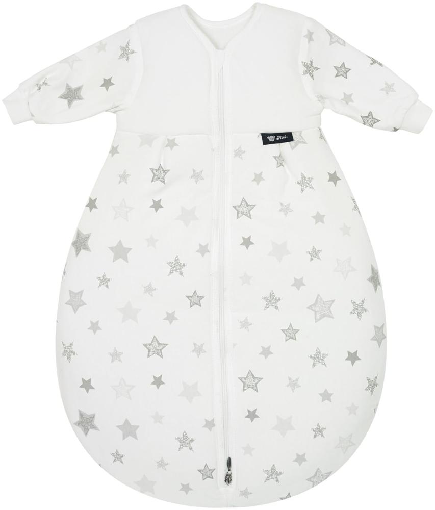 Alvi Schlafsack Mäxchen Thermo mit Arm | Babyschlafsack ÖKO-TEX zertifiziert | Alvi Außensack mit Arm | Winterschlafsack 3,0 TOG, Größe:70, Design:Silver Stars silbergrau 786-9 Bild 1