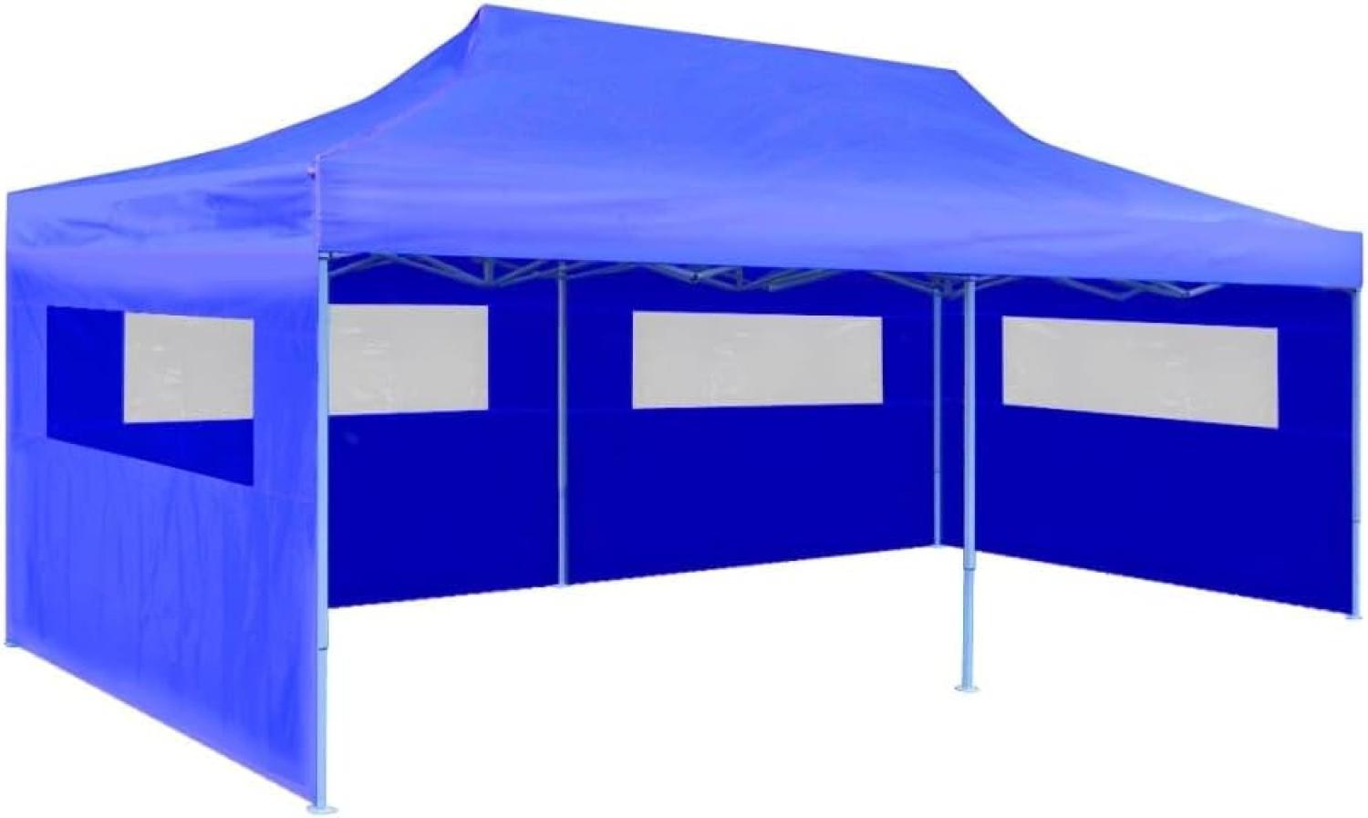 Pop-Up-Partyzelt Faltbar Blau 3×6 m Bild 1