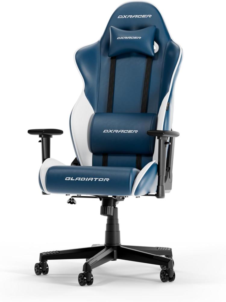DXRacer GLADIATOR L Blau & Weiß PVC Leder das Orginal Gaming Stuhl Bild 1