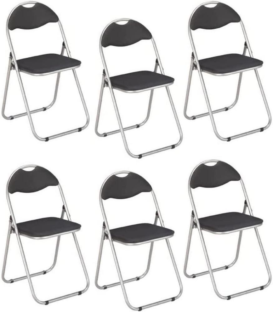 HAKU Möbel Klappstuhl 6er Set, Rücken gepolstert, alu-schwarz, B 44 x T 47 x H 80 cm Bild 1