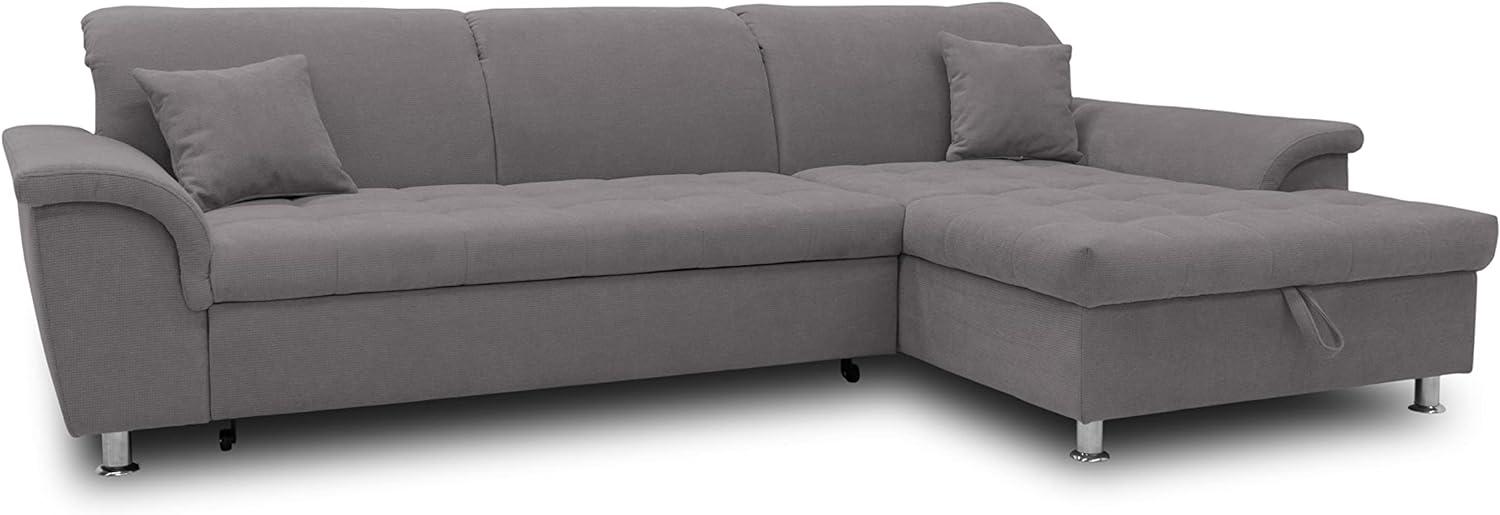 DOMO Collection Ecksofa Franzi, Couch in L-Form, Sofa, Eckcouch mit Rückenfunktion Polsterecke, Dunkelgrau, 279x162x81 cm Bild 1