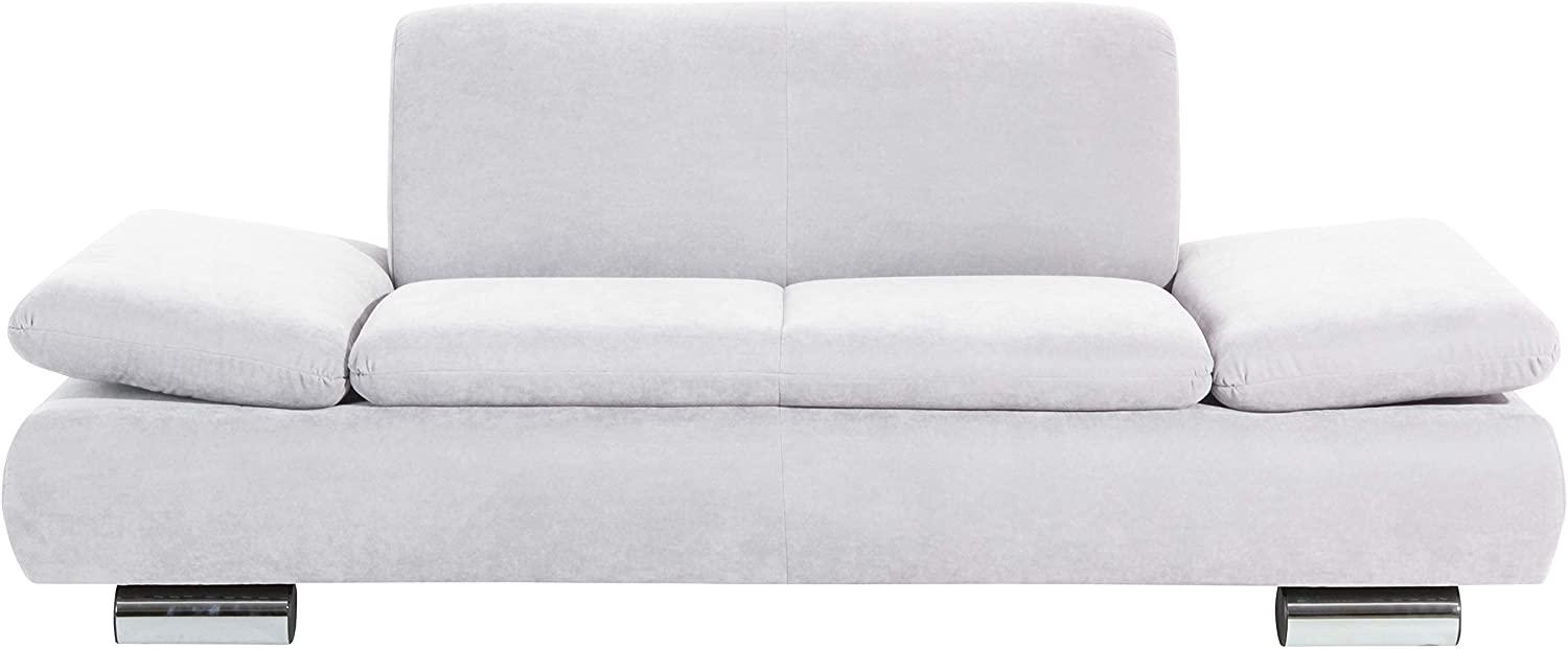 Terrence Sofa 2-Sitzer Veloursstoff Creme Metallfüße verchromt Bild 1