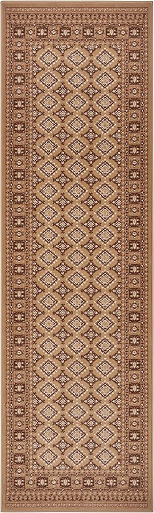 Orientalischer Kurzflor Teppich Sao Braun - 80x250x0,9cm Bild 1