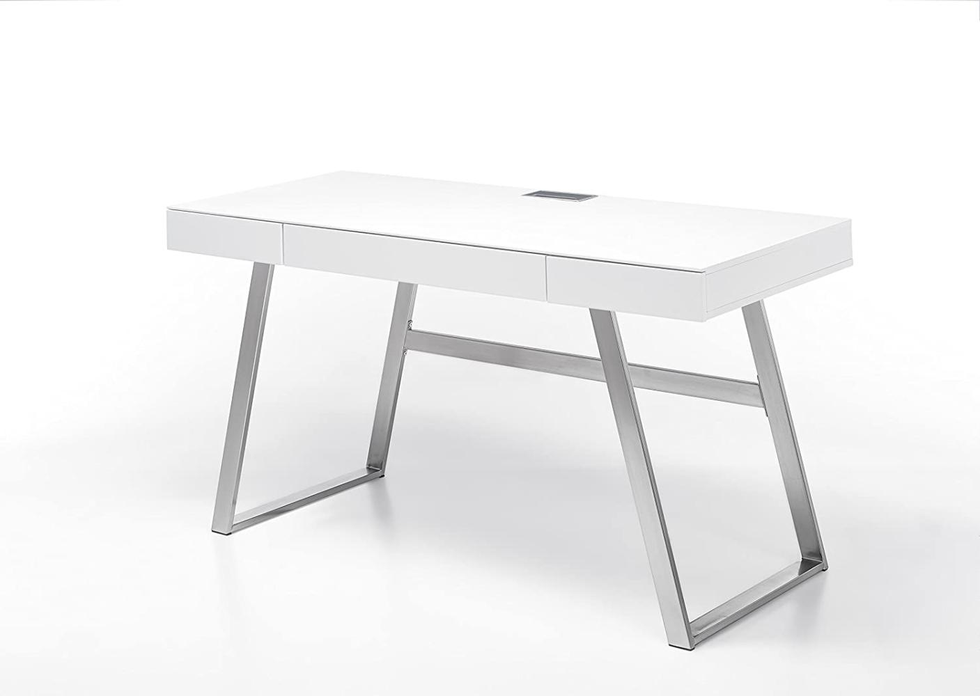 'Aspen' Schreibtisch, weiß matt lackiert, 140 x 75 x 60 cm Bild 1