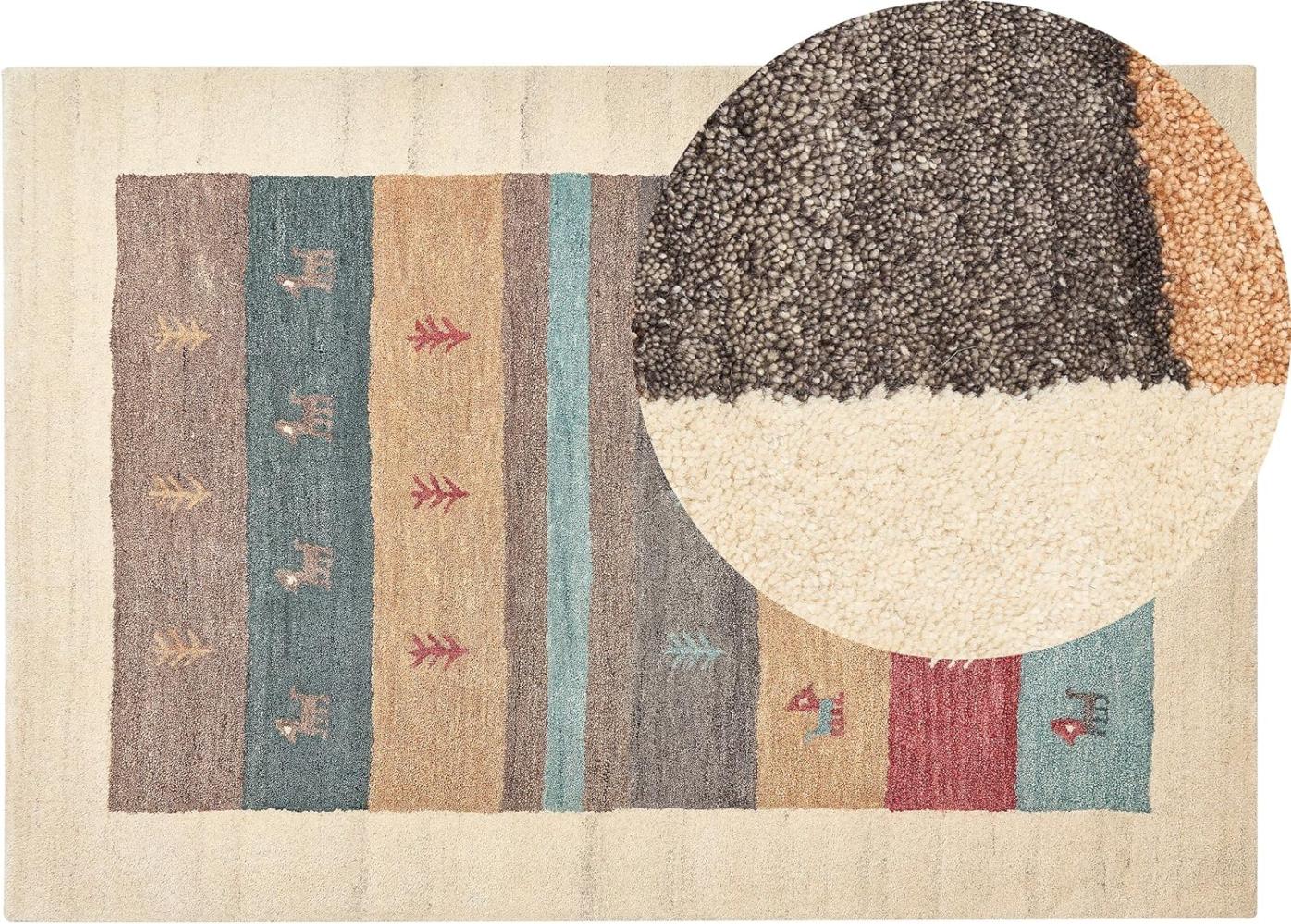 Gabbeh Teppich Wolle mehrfarbig 140 x 200 cm Hochflor SARILAR Bild 1