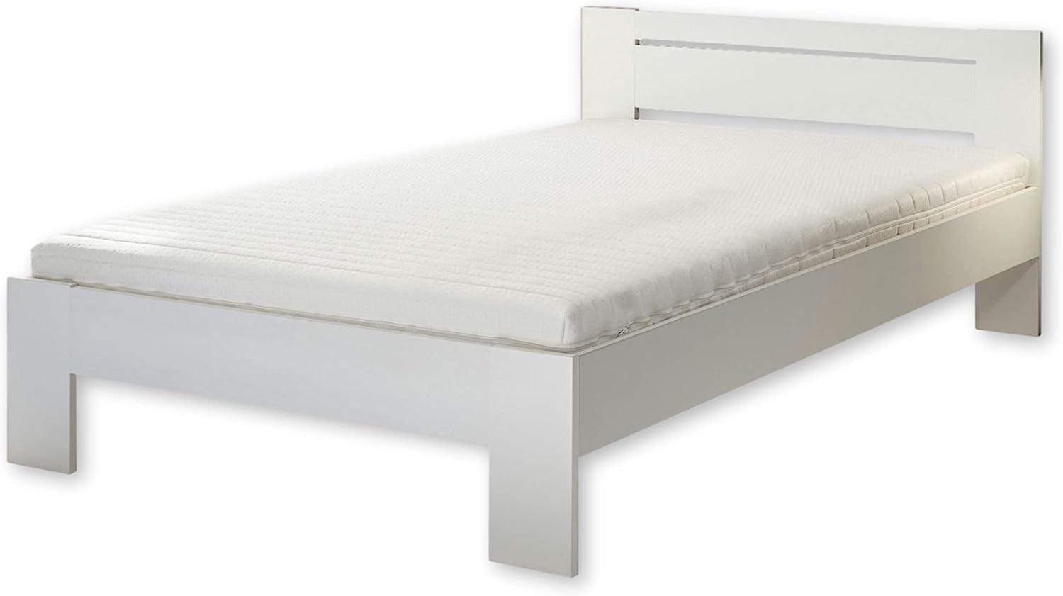 CANNES Futonbett 120 x 200 cm - Minimalistisches Jugendzimmer Bett in Weiß - 125 x 71 x 204 cm (B/H/T) Bild 1