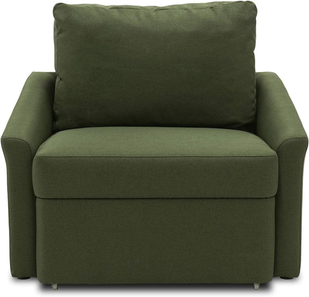 DOMO. collection Relax Sessel | Dauerschläfer Boxspring Sofa mit Schlaffunktion | Schlafsessel Gästebett Schlafsofa | 108 x 96 x 86 cm | grün Bild 1