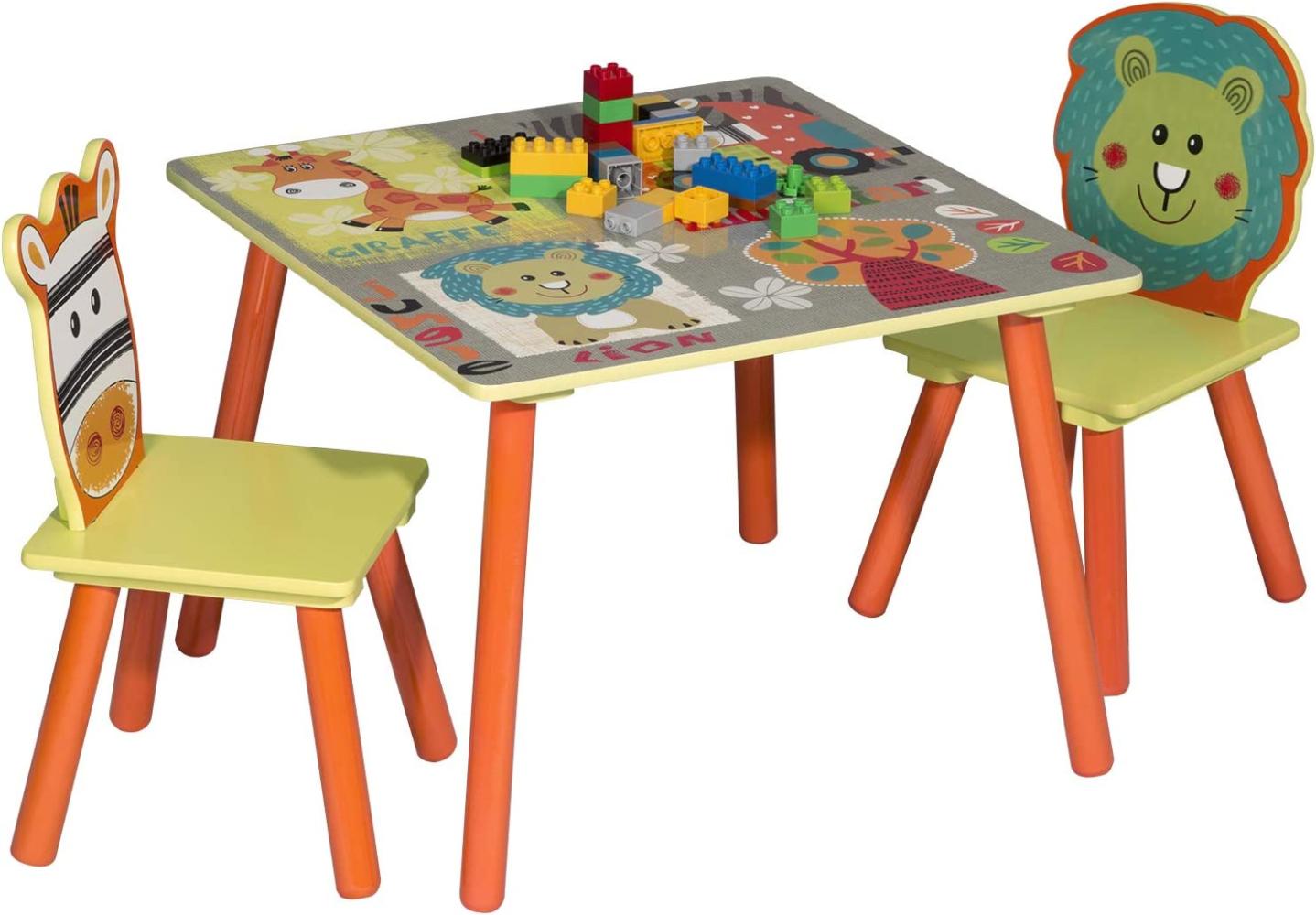 WOLTU Kinder Sitzgruppe 'Waldtiere' Tisch & Stuhlsets, Kindertisch mit 2 Stühle Bild 1