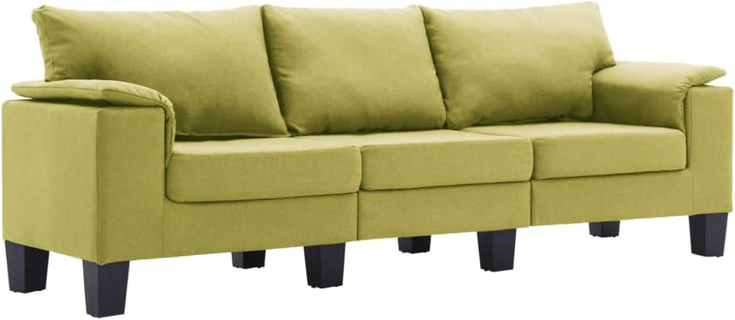 vidaXL 3-Sitzer-Sofa Grün Stoff Bild 1