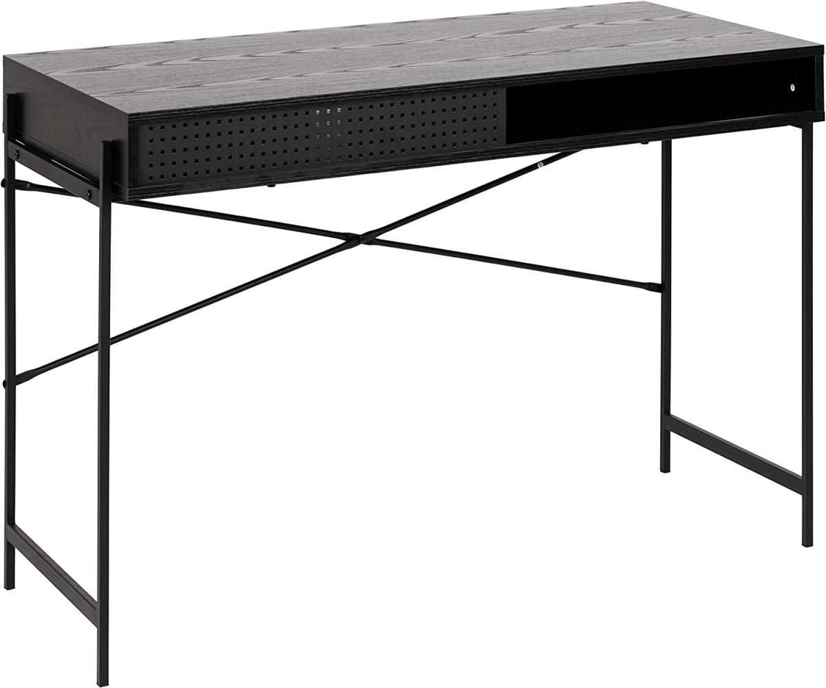 Amazon-Marke - Movian Schreibtisch mit Schiebetür und offenem Aufbewahrungsfach, schwarze Esche, 110 x 50 x 75 cm Bild 1