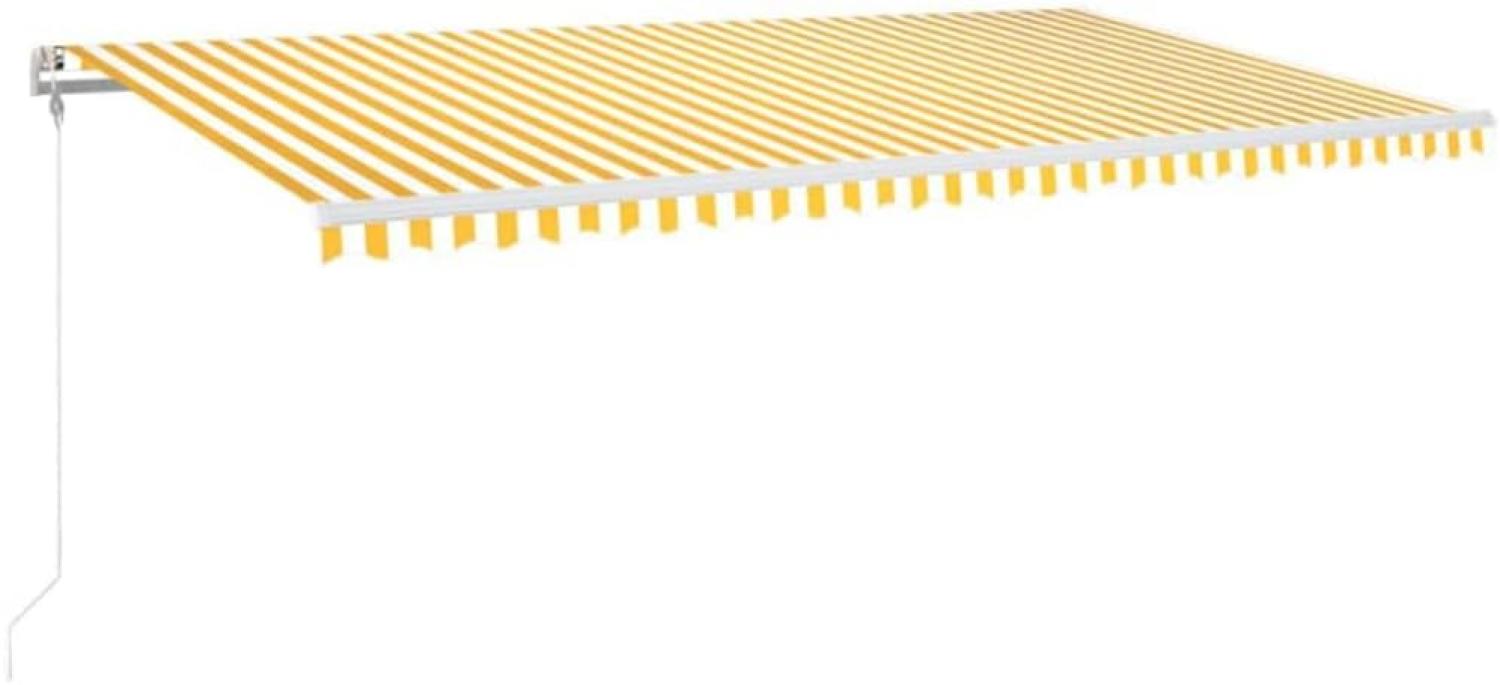 Automatische Markise mit LED & Windsensor 600x350 cm Gelb/Weiß Bild 1