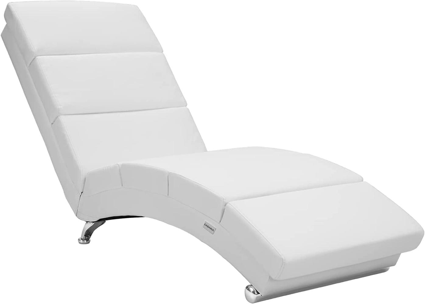 Casaria Relaxliege XXL London Ergonomisch hohe Rückenlehne 186cm Relaxsessel Loungesessel Chaiselongue Kunstleder Weiß Bild 1