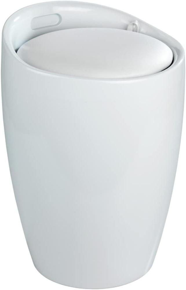 Wäschesammler Canaro mit abnehmbarem und gepolstertem Sitzkissen in Weiß abnehmbares, gepolstertes Bild 1