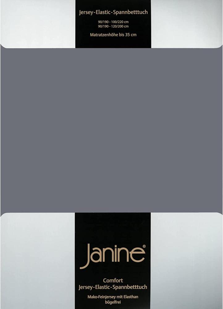 Janine Elastic-Jersey-Spannbetttuch 5002 Fb 48 opalgrau 180x200 - 200x220 Bild 1