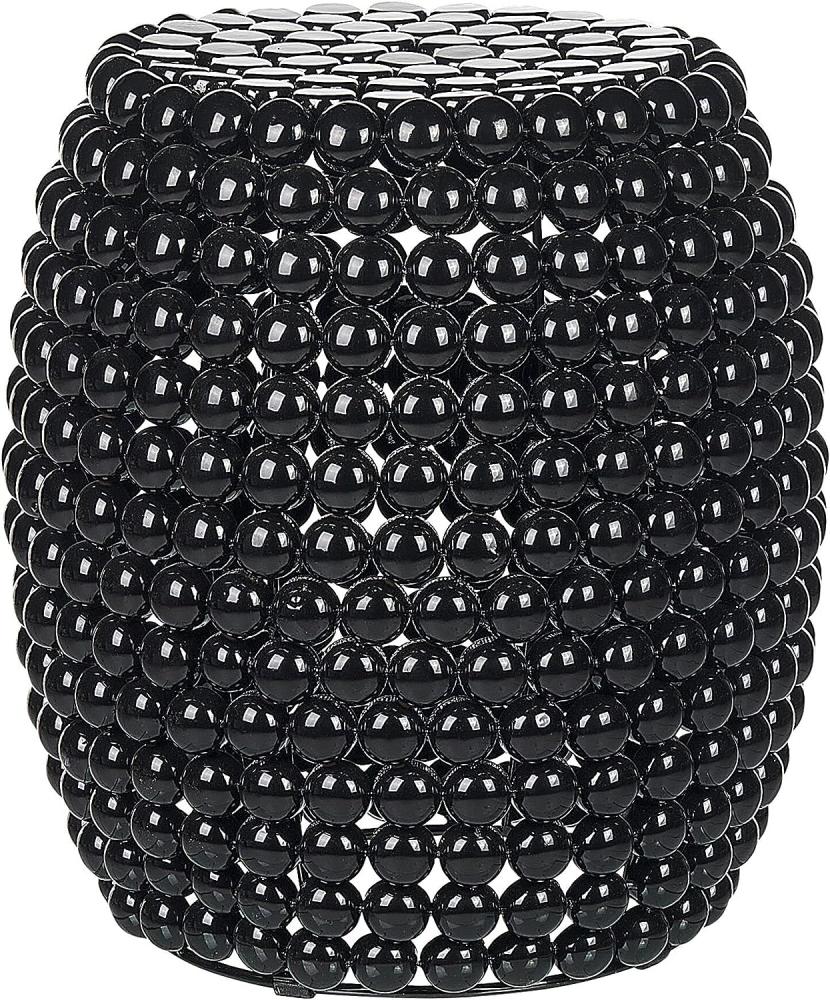 Beistelltisch schwarz Perlen-Optik oval ⌀ 28 cm UHANA Bild 1